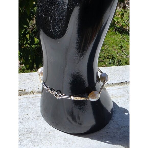 925 Sterling Silver Baroque Pearl Bracelet 6.5" - Picture 13 of 13